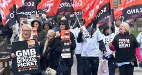 Striking care workers rally as councils are warned not to scapegoat women