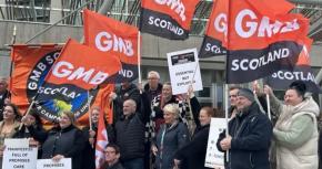 Workers rally at Holryood to protect care homes in crisis